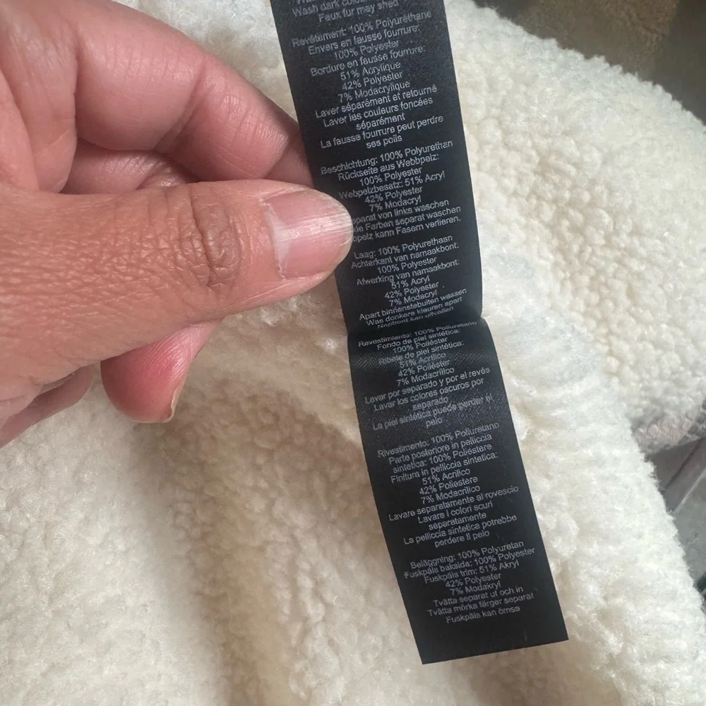 Nasty Gal Womens Snake Print Shearling Trim Longline Aviator Coat - Picture 12 of 12